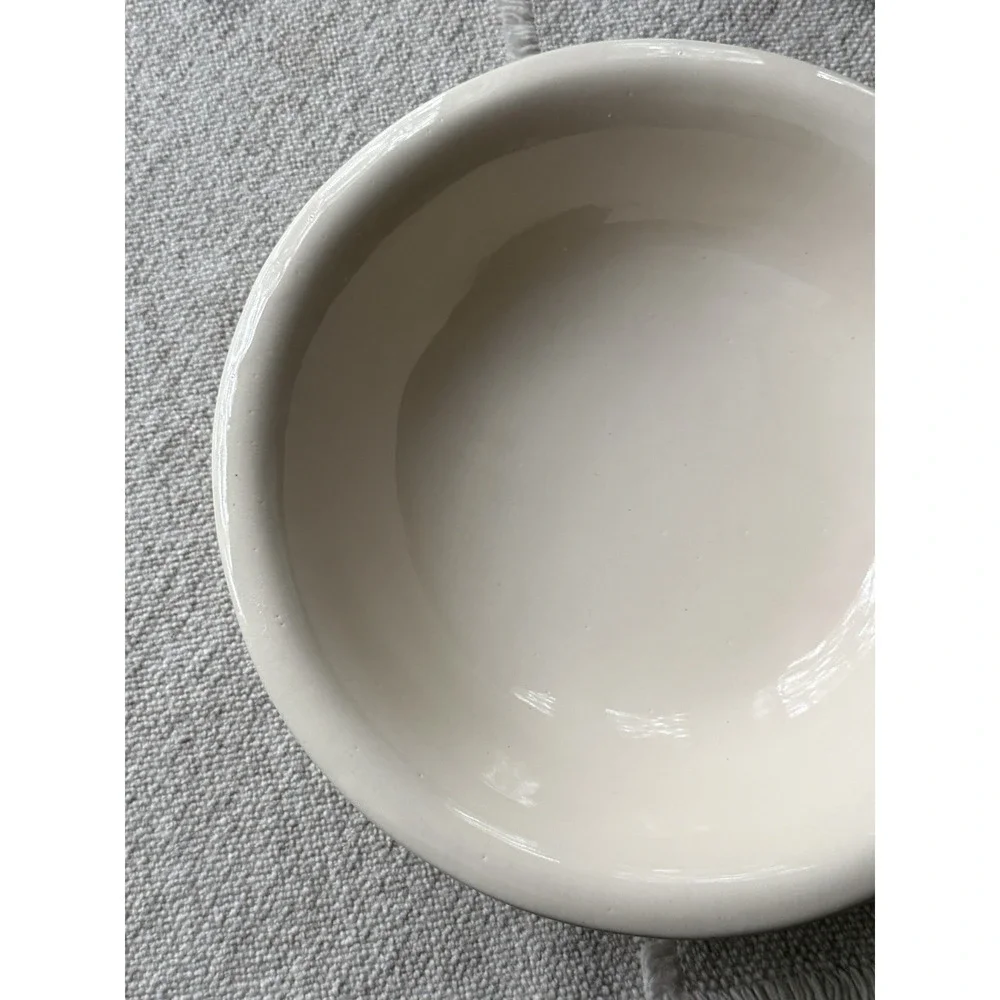 VTG McCoy Pottery Cream Stoneware Mixing Bowl 10in USA